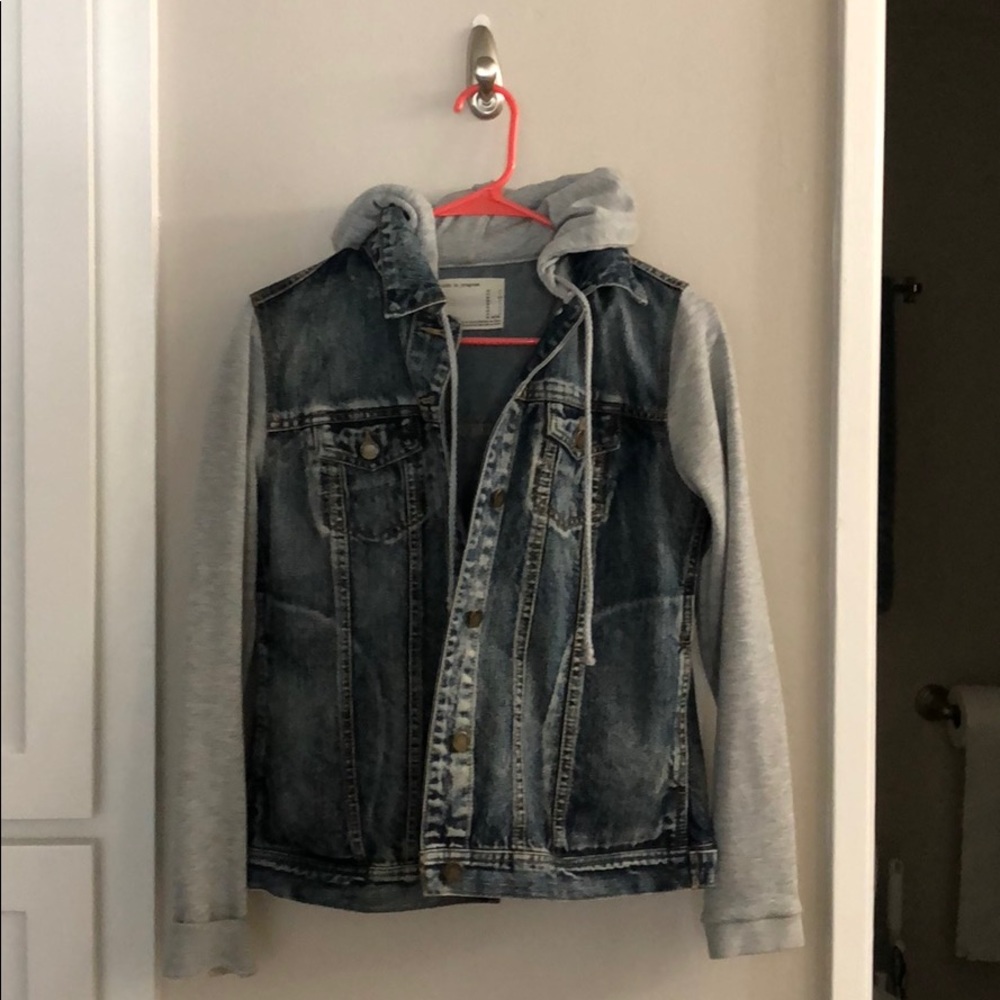 Hooded Part Denim Jacket